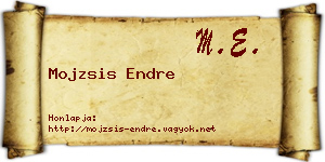 Mojzsis Endre névjegykártya